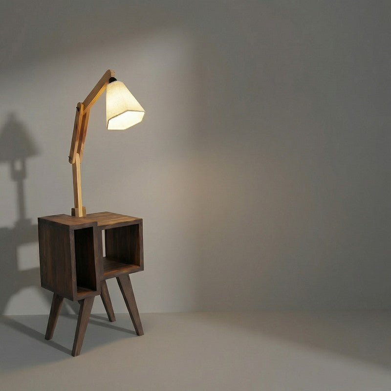 Echelon Shelf Wooden Floor Lamp With Jute Shade media 7
