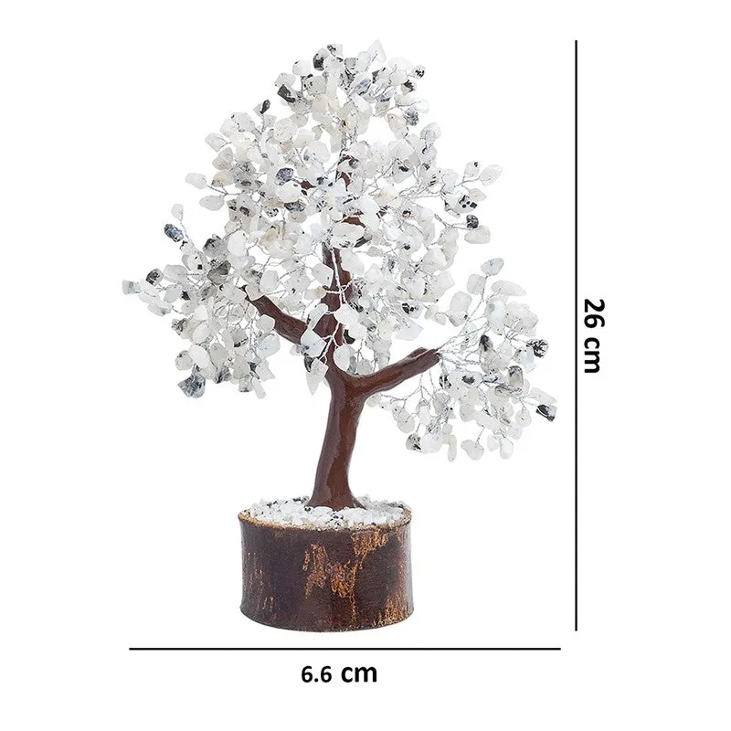 Elina Crystal Stone Wish Tree Showpiece - White media 8