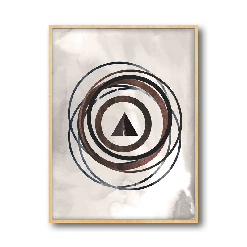 Abstract Alignments Archival Canvas Wall Art (Natural Brown Frame) - Set Of Three media 6