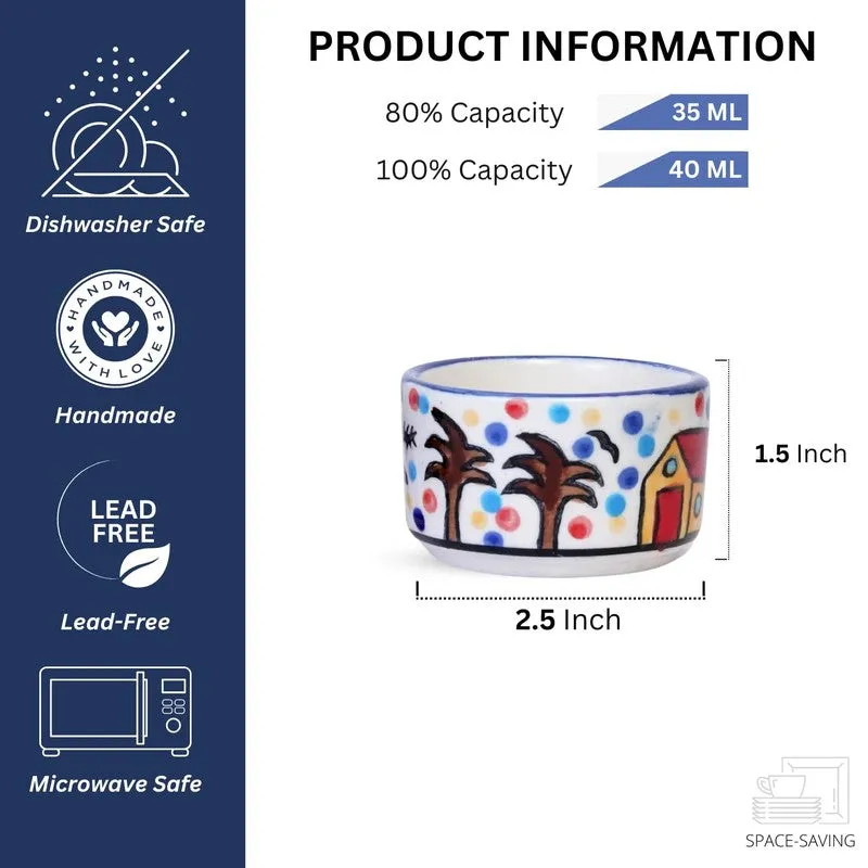 Bowlisse Ceramic Dip Bowls (Multicolor ,40 mL Each) - Set Of Six media 8