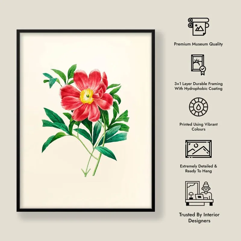 Fiery Bloom Archival Paper Wall Art With Frame media 8
