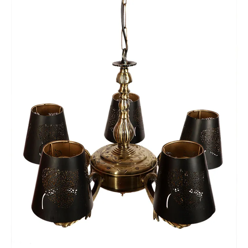 Candra Etched Vistara Golden Antique Ceiling Lamp media 3