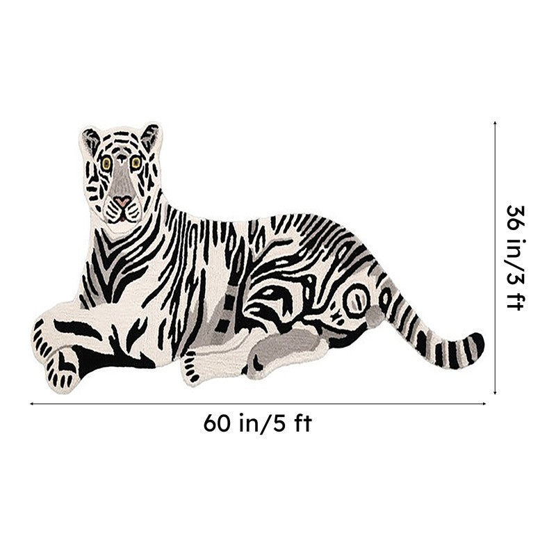 Tiger Cub Cotton Carpet - Black,White media 8