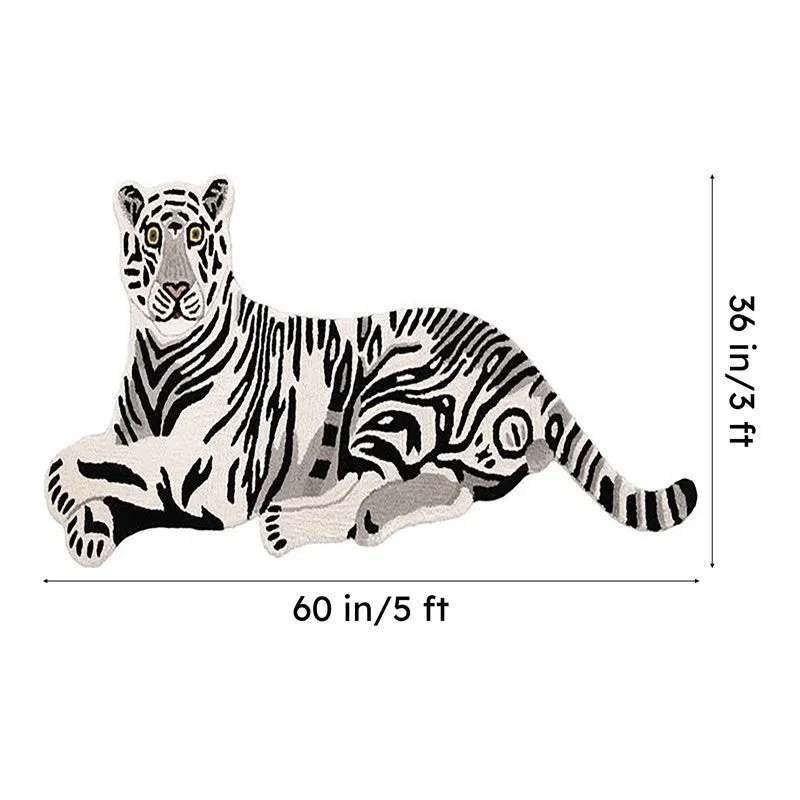 Tiger Cub Cotton Carpet - Black,White media 8