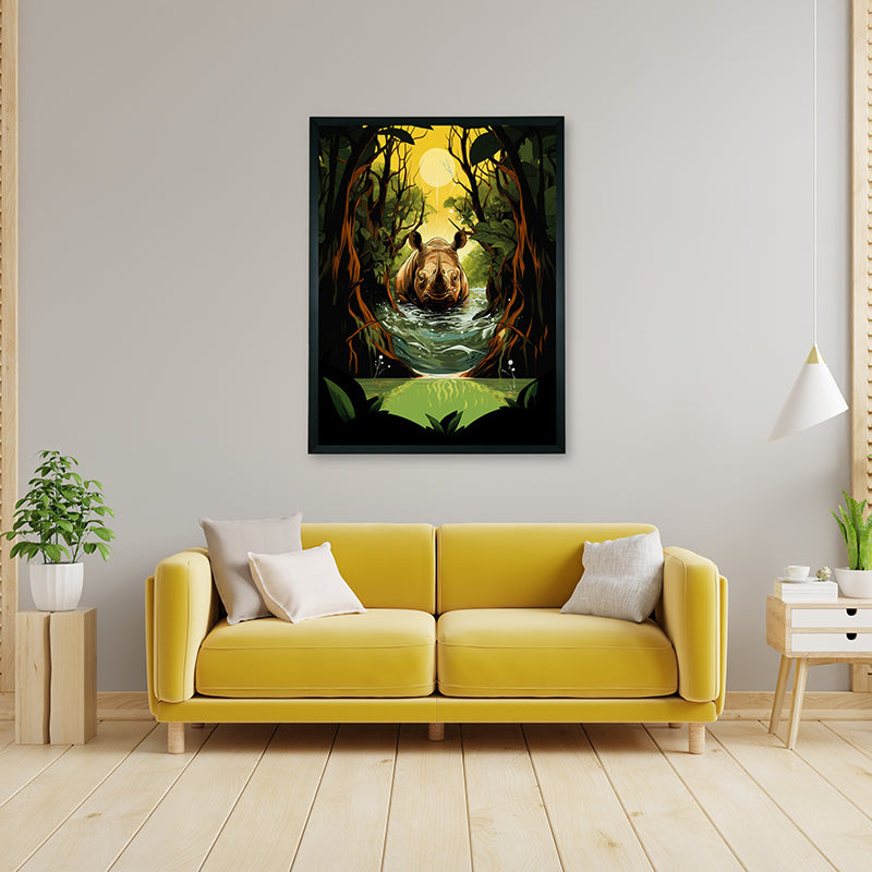 Rhino Wander Canvas Wall Art media 5
