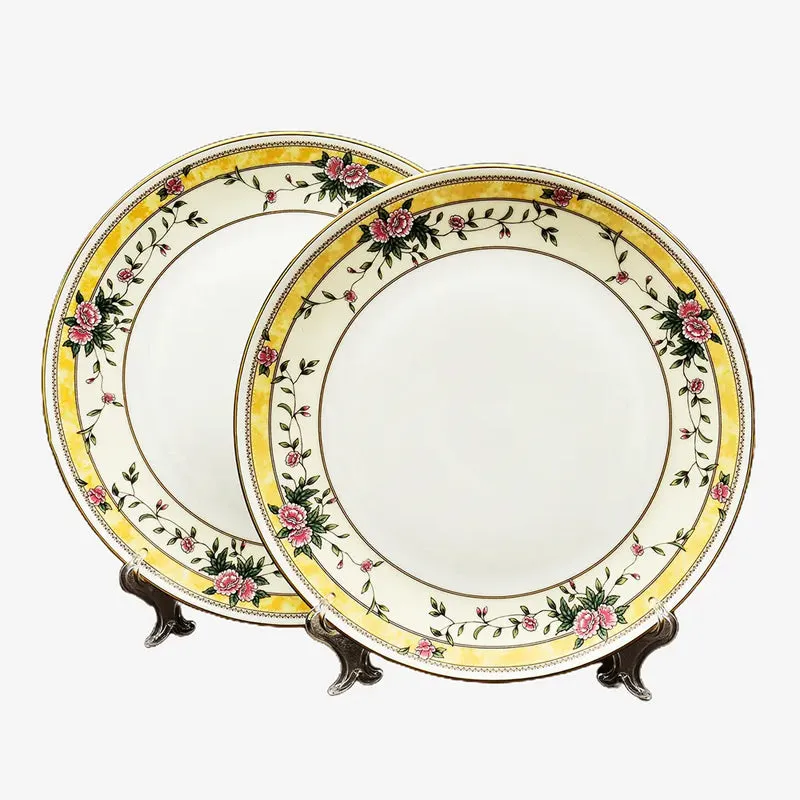 Yesenia 24k Gold Brushed Porcelain Dinner Set - 33 Piece Set media 7