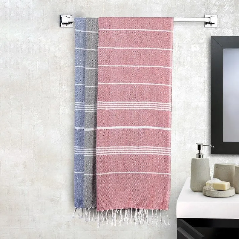 Pure Delight Bath Towels (Blue,Peach) media 1