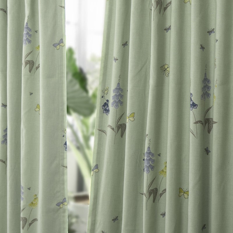 Tranquebar Home Floral Royale Polyester Curtains(Green) - Set Of Two media 4