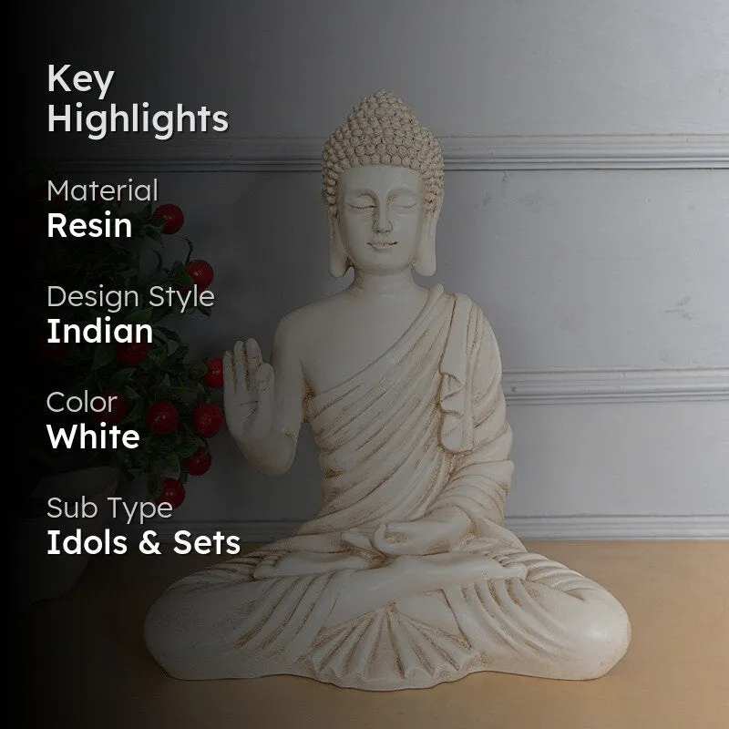 Peaceful Meditating Resin Buddha Idol media 2