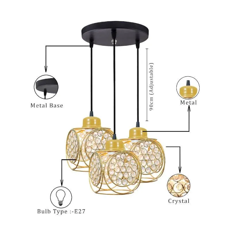 Capri Cluster Pendant Lamp - Gold media 5