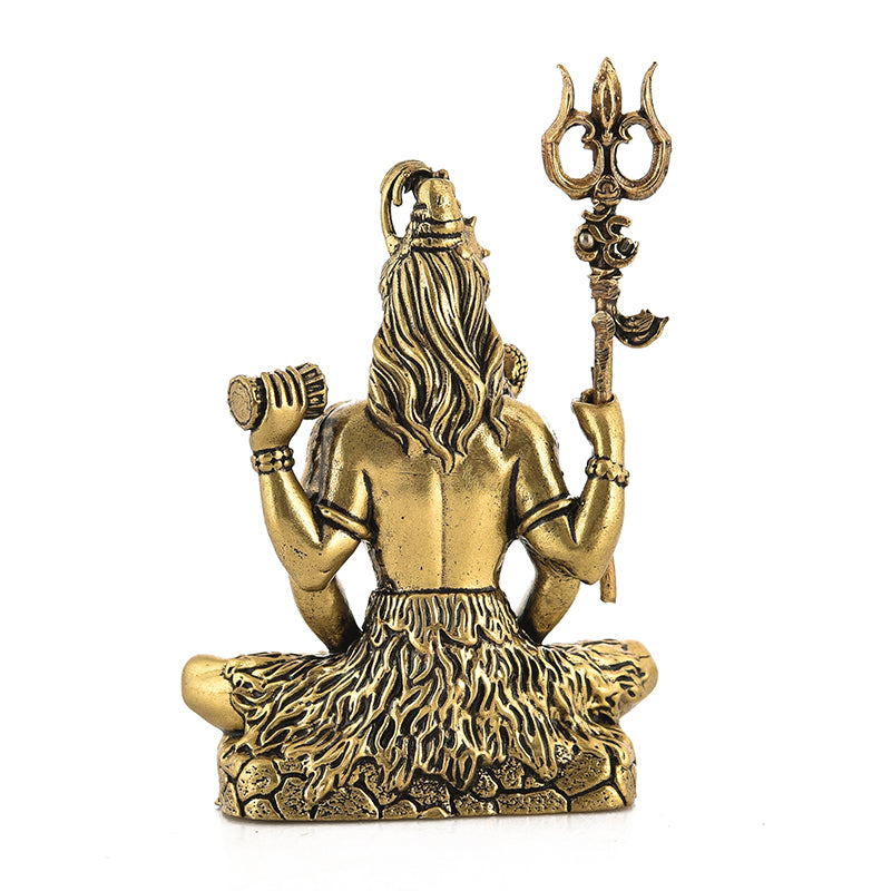 Blessed Bholenath Brass Idol - Gold media 5
