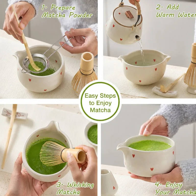 Kokoro Ceramic Matcha Bowl & Whisk Holder Set (450 mL) - Two Piece Set media 4