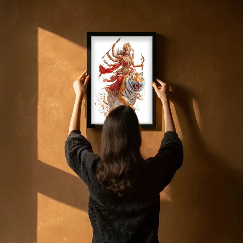 Maa Durga With Tiger Archival Paper Wall Art media 6