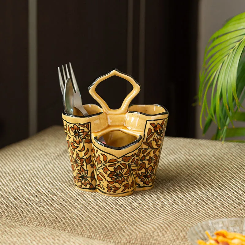 Hastakala Trio Ceramic Cutlery Stand media 1