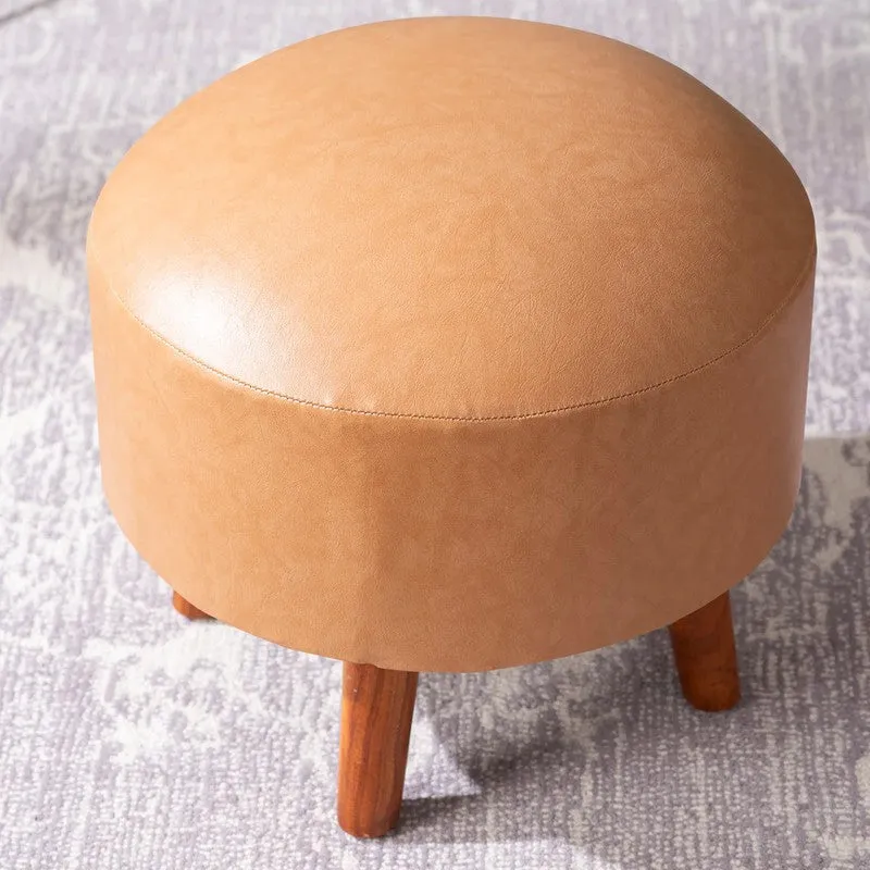 Urban Round Pouf Ottoman (Brown) - Set Of Two media 5