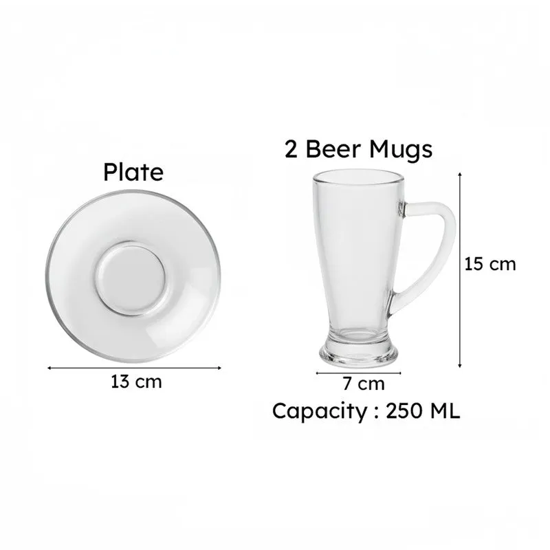 Syra (250 ML Each) Beer Glass & Snack Plate Combo - Three Piece Set media 7