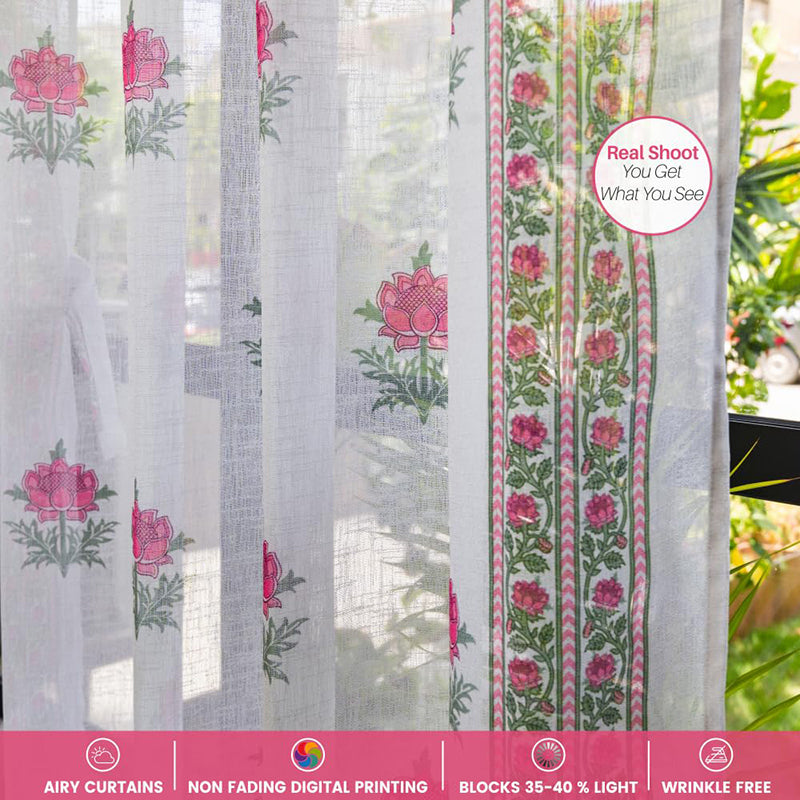 Urban Space Modern Fire Glow Curtain (Pink) - Set Of Two media 3