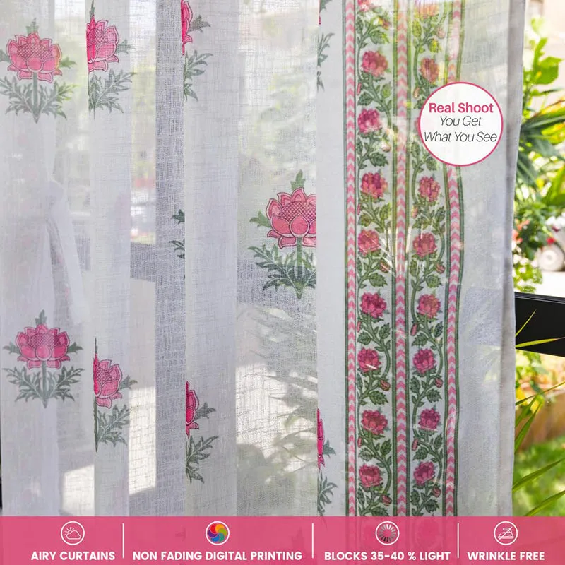 Urban Space Modern Fire Glow Curtain (Pink) - Set Of Two media 3