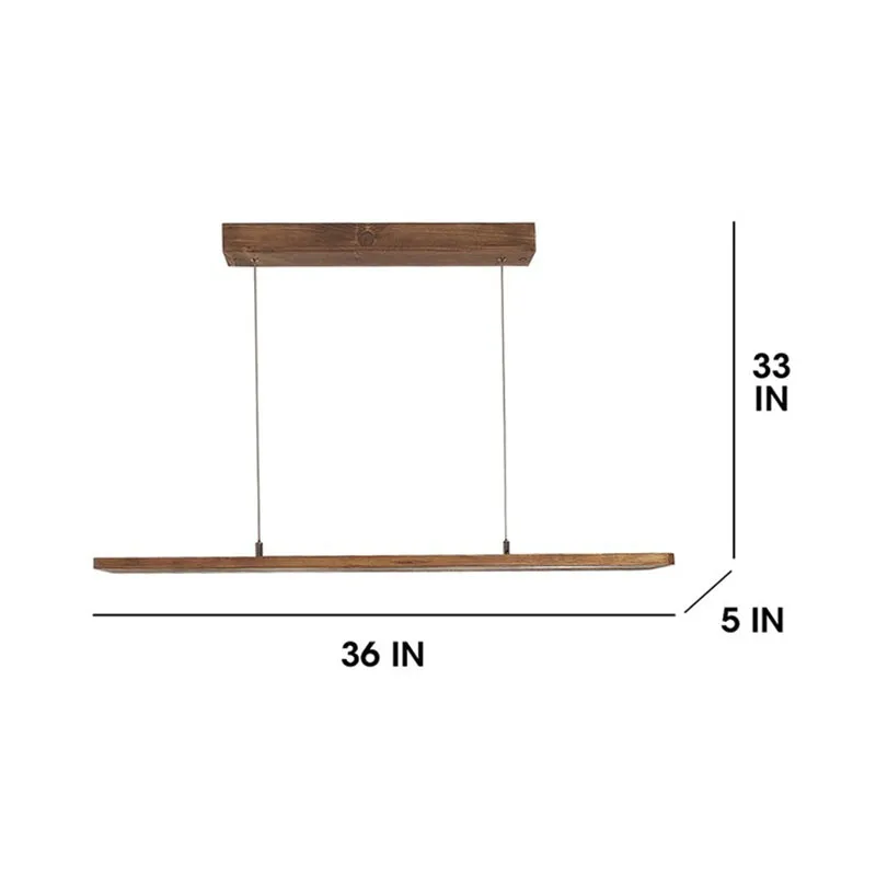 Hespera Linear LED Wooden Ceiling Lamp - Brown media 8
