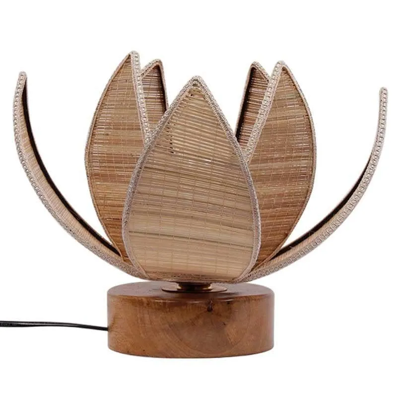Padma Bamboo Table Lamp - Beige,Brown media 5