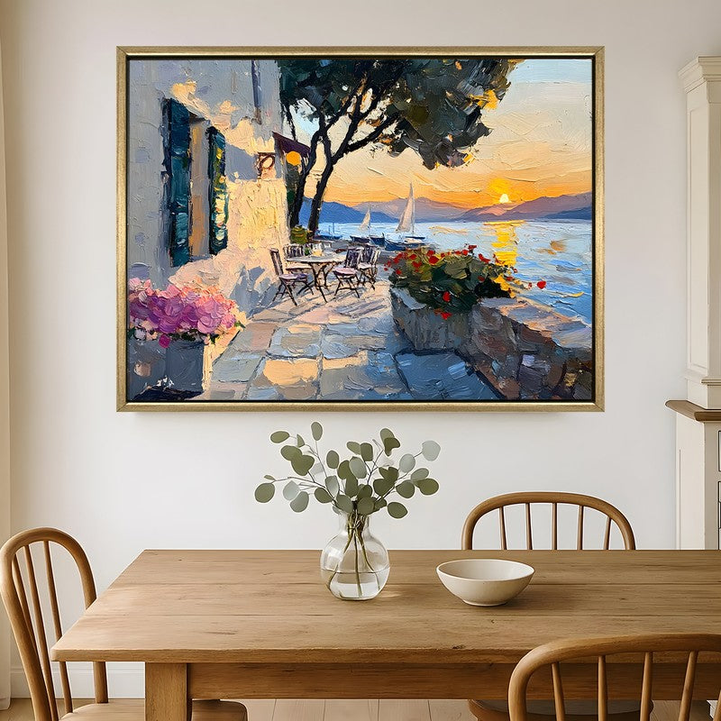 Seaside Pine Canvas Wall Painting With Frame