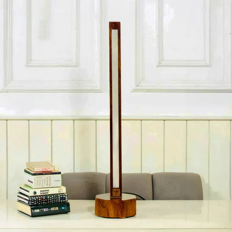 Slim Vertical Rose Wood LED Wooden Floor Lamp media 3