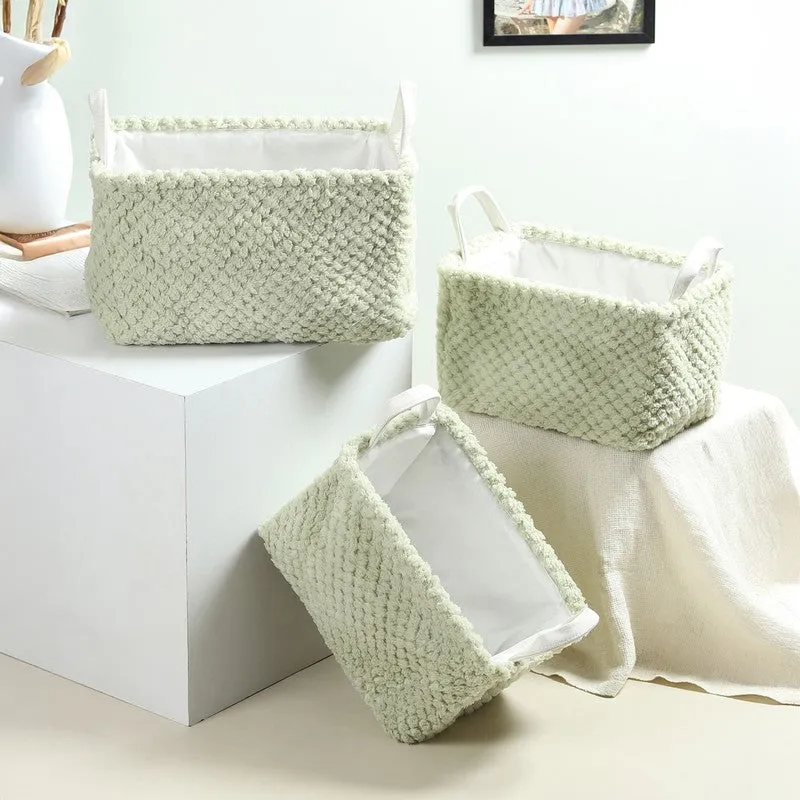 UrbanNest Fabric Storage Basket (Green) - Set Of Three media 3