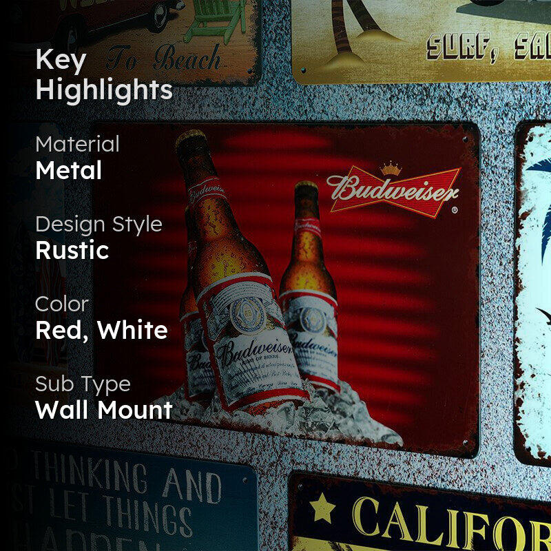 Budweiser On Ice Retro Metal Wall Accent media 2
