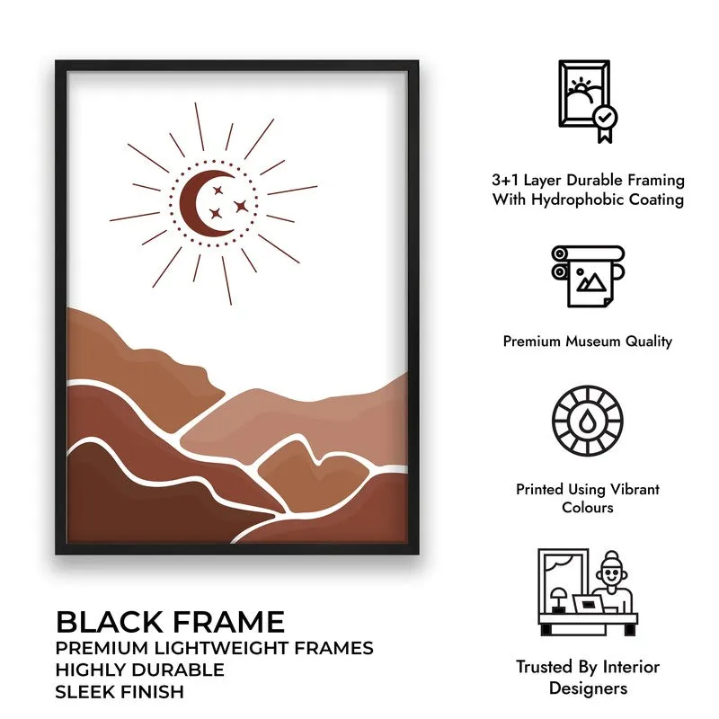 Desert Night Canvas Wall Painting With Black Frame media 11
