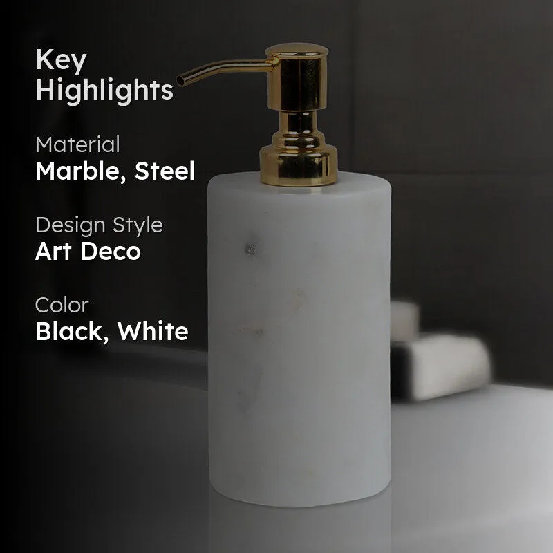Alabaste Marble Soap Dispenser - White & Gold media 2