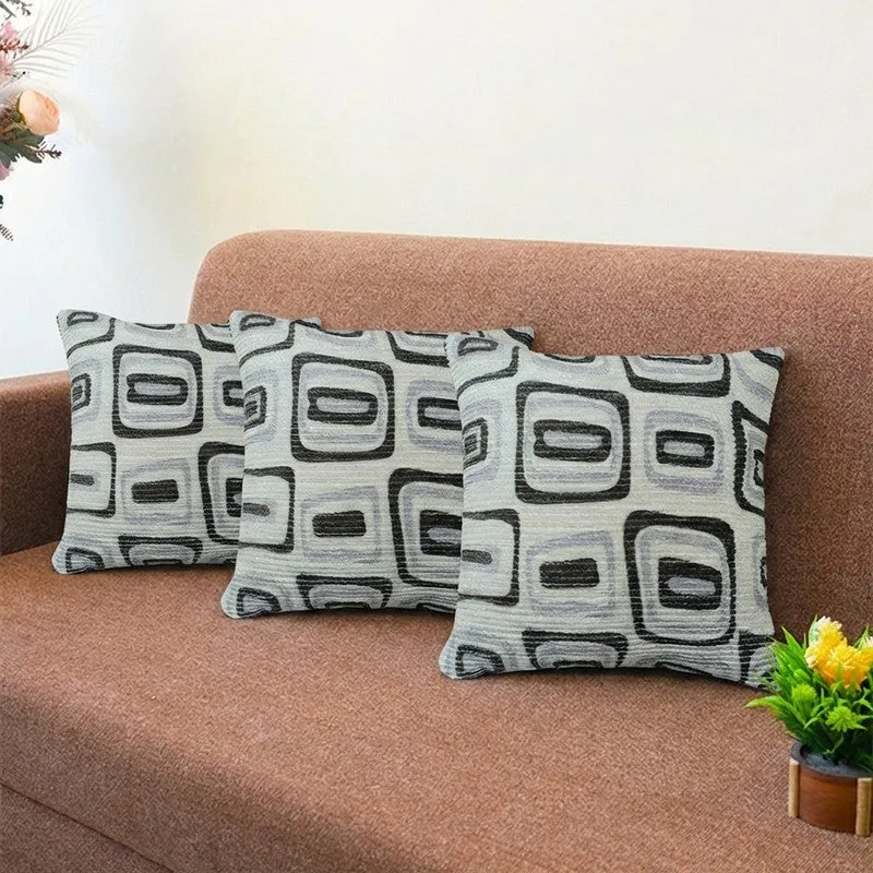 Squarecraft Cushion Cover (Grey) - Set Of Three media 1