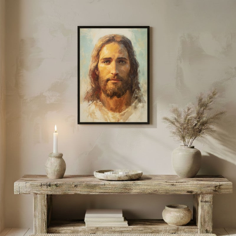 Ethereal Jesus Archival Paper Wall Painting With Black Frame media 3