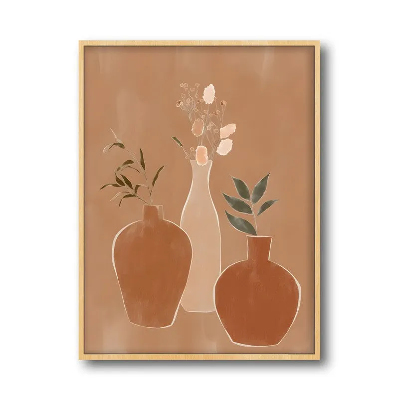 Modern Botanica Canvas Wall Painting With Brown Frame media 3