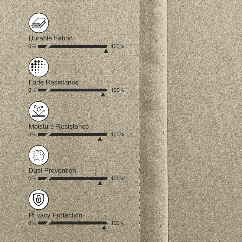 Esme Tab Top Short Width Curtain - Beige media 5