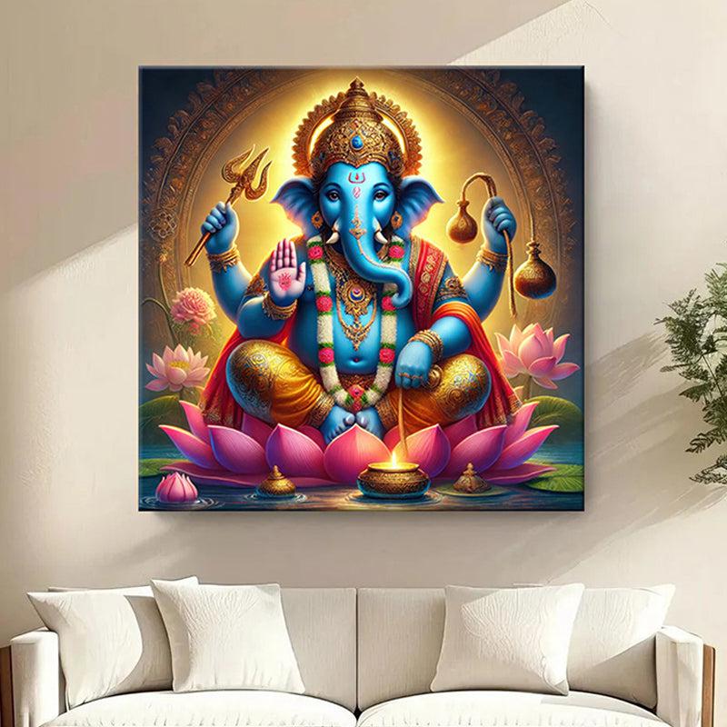 Raja Ganesha Wall Painting