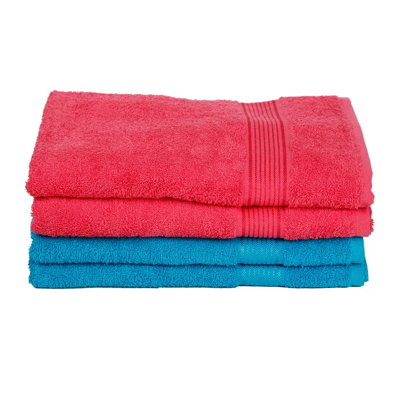 Nuage Cotton Bath Towel (Blue & Pink) - Set Of Four media 3
