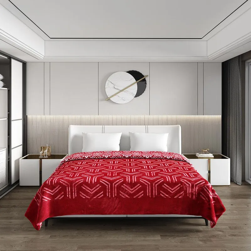 Monte Carlo Crimson Dreamscape Blanket (Red)- 800 GSM media 3