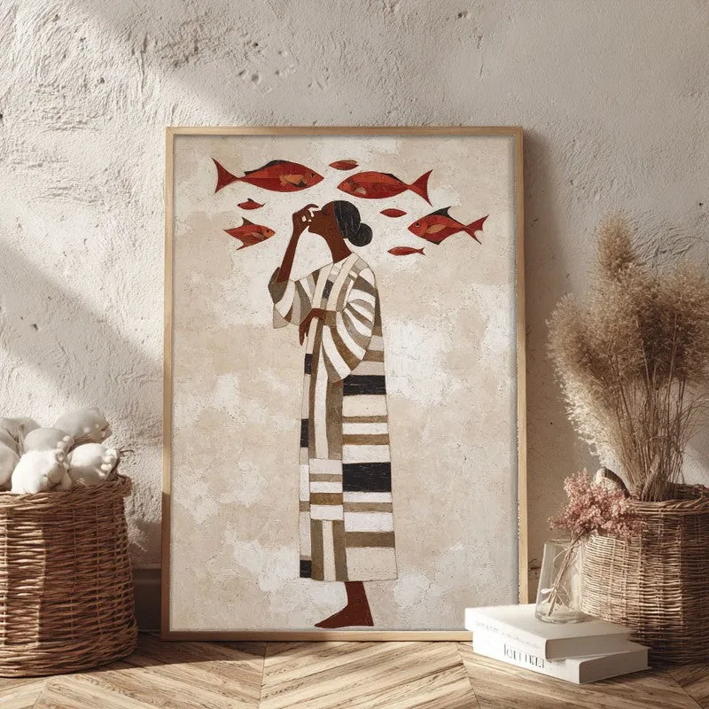 Soraya Travel Illustration Canvas Wall Painting With Brown Frame media 3