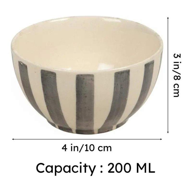 ServeScape Snack Bowls (Grey,White,200 mL Each) - Set Of Six media 6