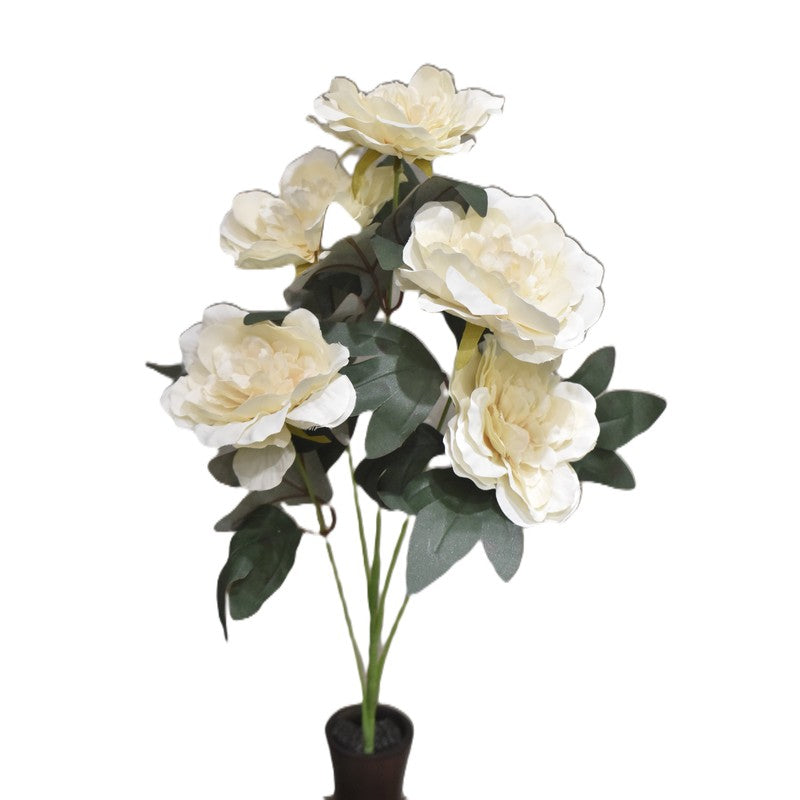 Premium Artificial Peony Flower - White media 5