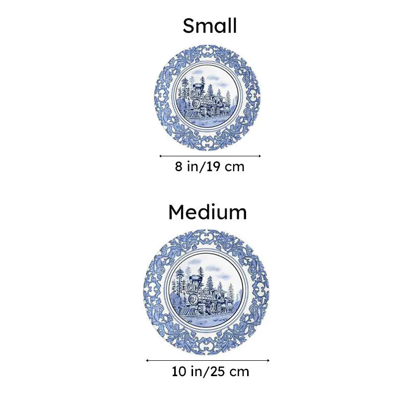 Train Blue Pottery Inspired Decorative Plates media 7