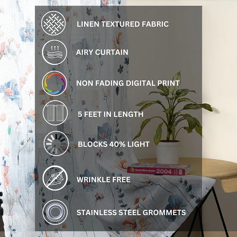 Solmera Linen Texture Sheer Curtain - Set Of Two media 4
