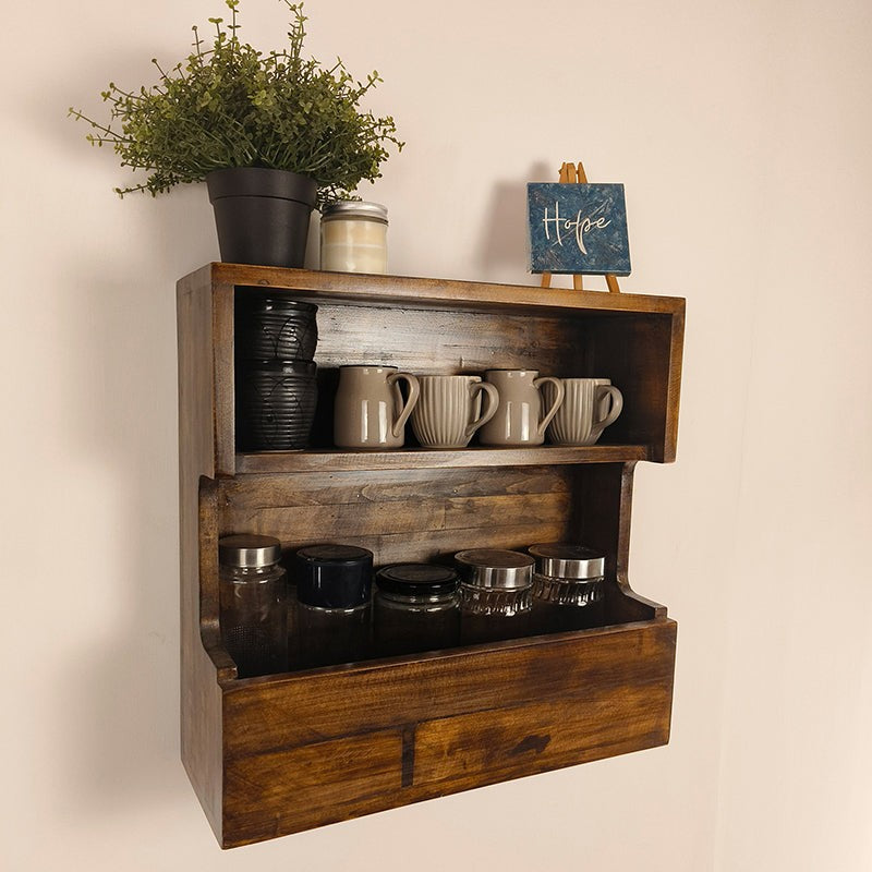 Elmedge Wooden Wall Shelf Organiser media 5