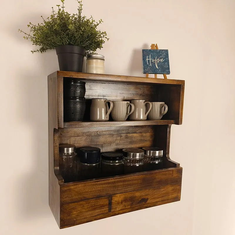 Elmedge Wooden Wall Shelf Organiser media 5