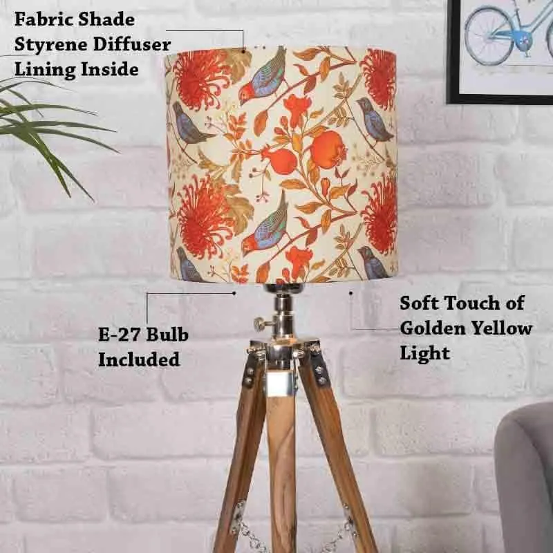 Amber Tripod Fabric Table Lamp - Multicolor media 5