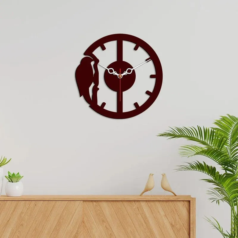 Forest Woodpecker Wooden Wall Clock media 4