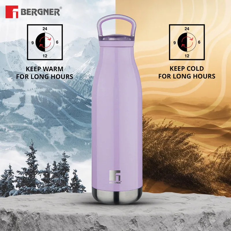 Bergner Walking Belle Blossom Thermosteel Hot And Cold Flask (Purple) - 720 mL media 1