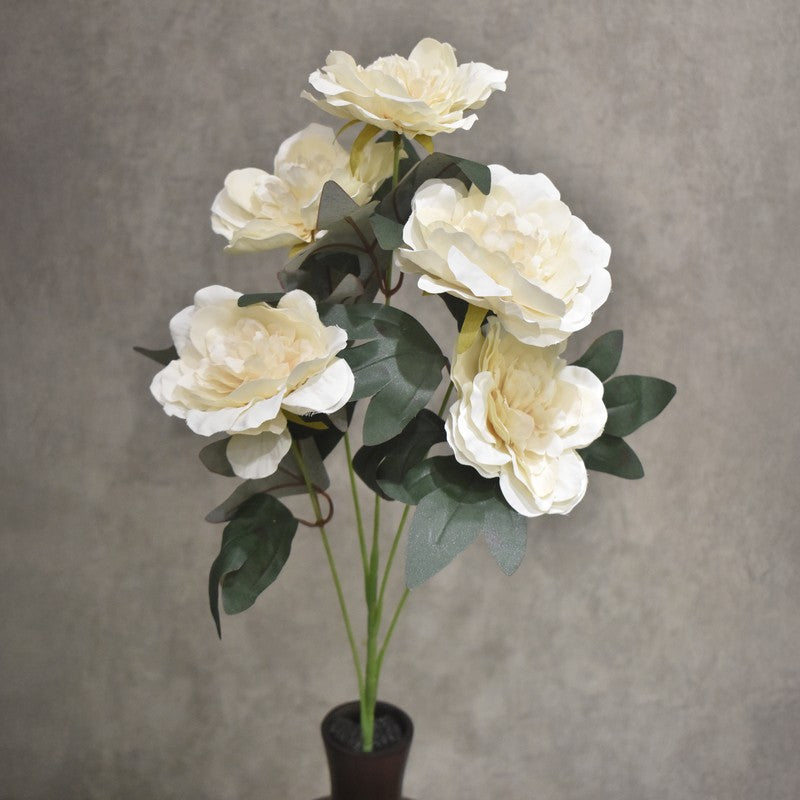Premium Artificial Peony Flower - White media 4
