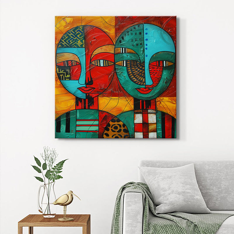 Modern Abstract Faces Wall Painting