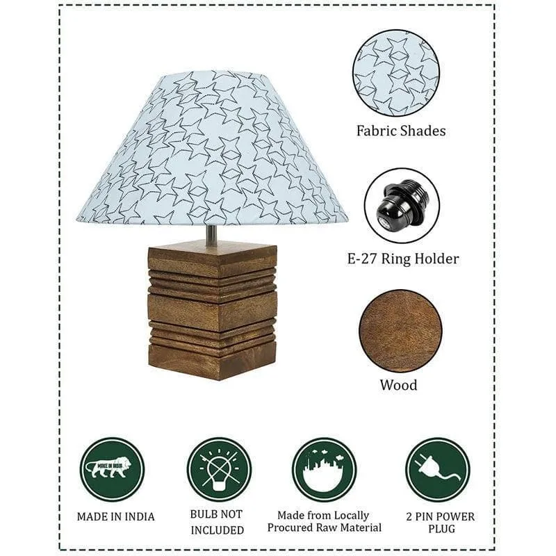 Starry Cube Fabric Table Lamp - White,Brown media 7